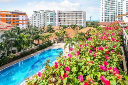 Condo with large balcony and beautiful view.